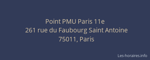 Point PMU Paris 11e