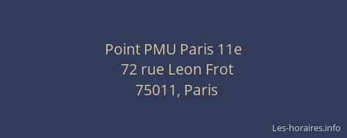 Point PMU Paris 11e