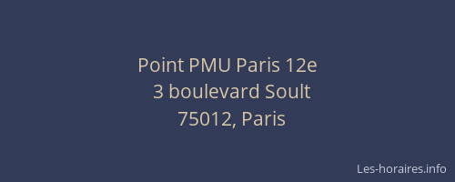 Point PMU Paris 12e