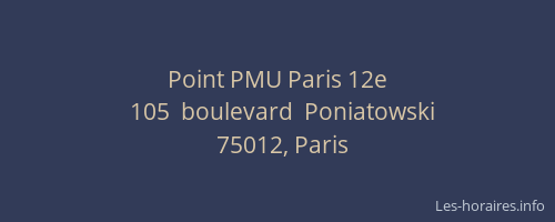 Point PMU Paris 12e