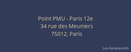 Point PMU - Paris 12e