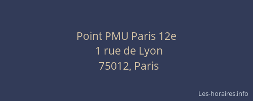 Point PMU Paris 12e
