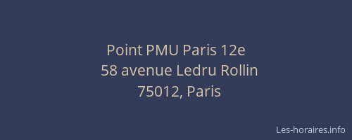Point PMU Paris 12e