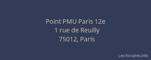 Point PMU Paris 12e
