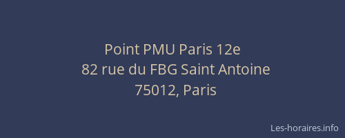 Point PMU Paris 12e