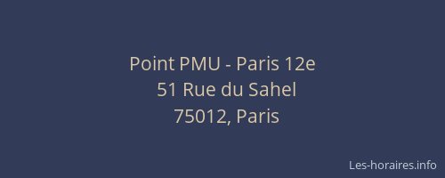 Point PMU - Paris 12e