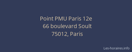 Point PMU Paris 12e