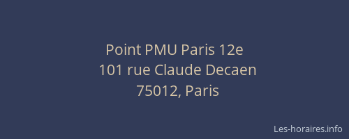 Point PMU Paris 12e