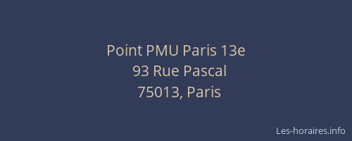 Point PMU Paris 13e