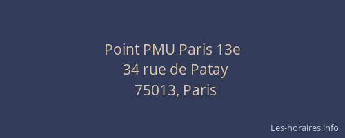 Point PMU Paris 13e