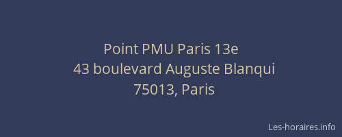 Point PMU Paris 13e