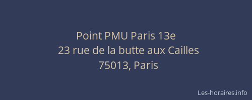 Point PMU Paris 13e