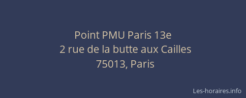 Point PMU Paris 13e