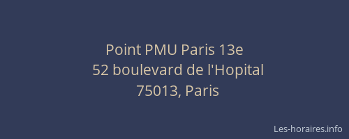 Point PMU Paris 13e