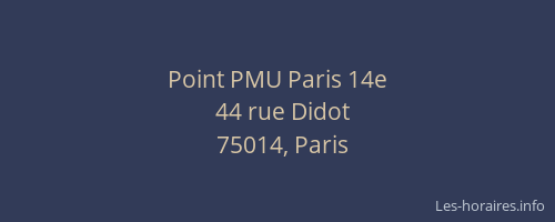 Point PMU Paris 14e