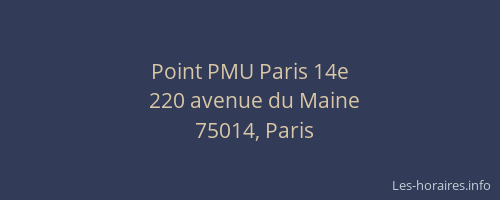 Point PMU Paris 14e