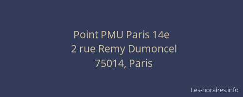 Point PMU Paris 14e