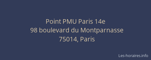 Point PMU Paris 14e