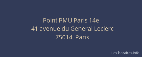 Point PMU Paris 14e