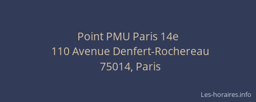 Point PMU Paris 14e