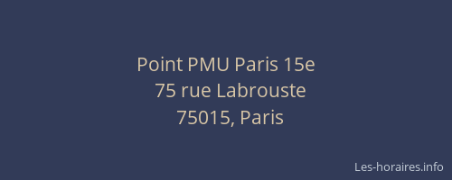 Point PMU Paris 15e