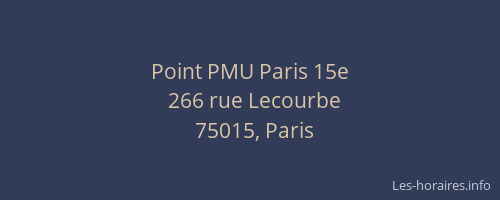 Point PMU Paris 15e