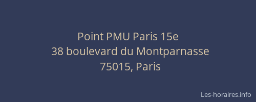 Point PMU Paris 15e