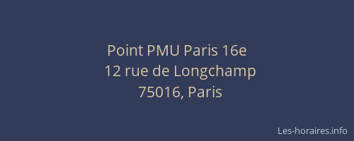 Point PMU Paris 16e