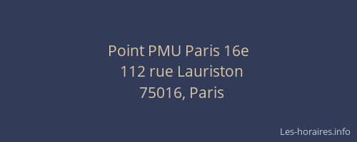 Point PMU Paris 16e