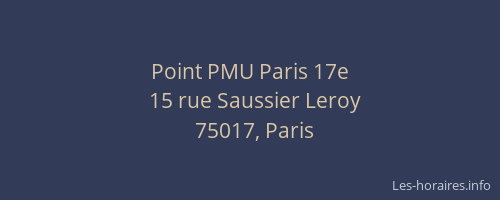 Point PMU Paris 17e