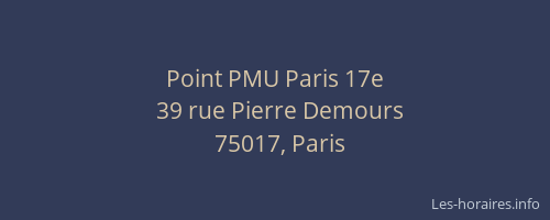 Point PMU Paris 17e