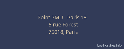 Point PMU - Paris 18