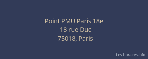 Point PMU Paris 18e