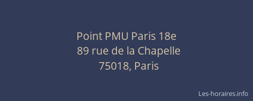 Point PMU Paris 18e
