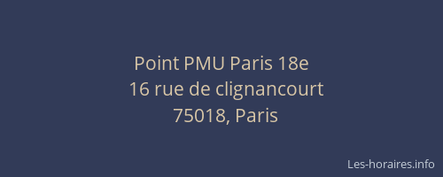 Point PMU Paris 18e