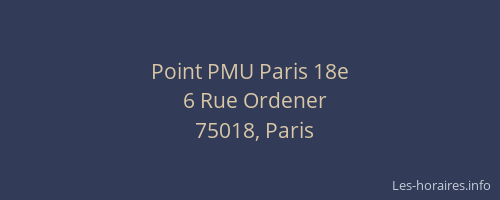 Point PMU Paris 18e
