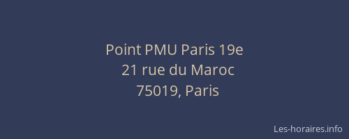 Point PMU Paris 19e