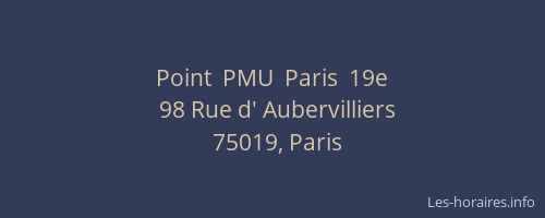 Point  PMU  Paris  19e