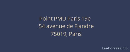 Point PMU Paris 19e