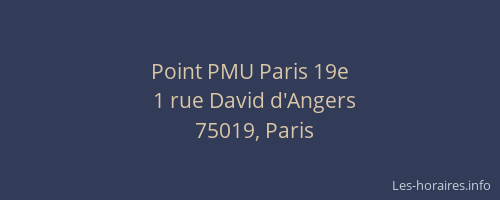 Point PMU Paris 19e