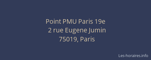 Point PMU Paris 19e