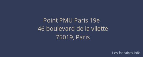 Point PMU Paris 19e