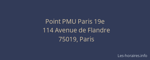 Point PMU Paris 19e