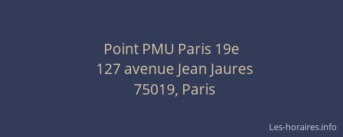 Point PMU Paris 19e