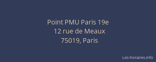 Point PMU Paris 19e