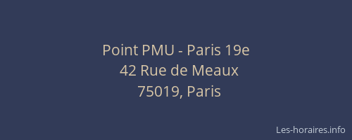 Point PMU - Paris 19e