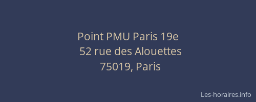 Point PMU Paris 19e