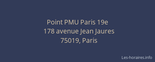 Point PMU Paris 19e