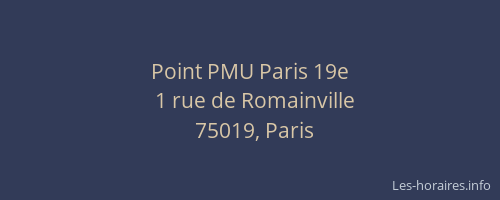 Point PMU Paris 19e