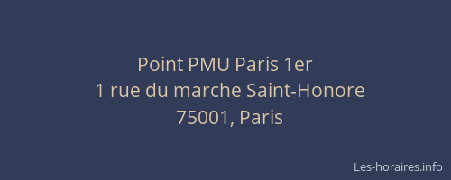 Point PMU Paris 1er